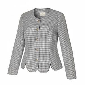 Studio C II Women’s 18W Navy Gingham Checked Blouse Button Front Lightweight Top